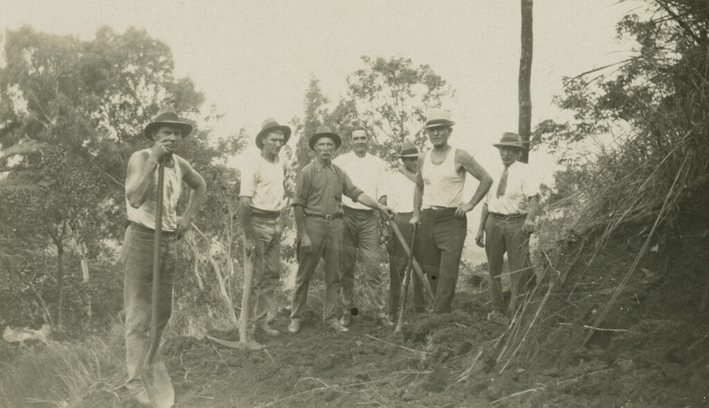 'Unidentified Miners from the Wenlock Mines, Queensland', c. 1930, State Library of Queensland, 31888.